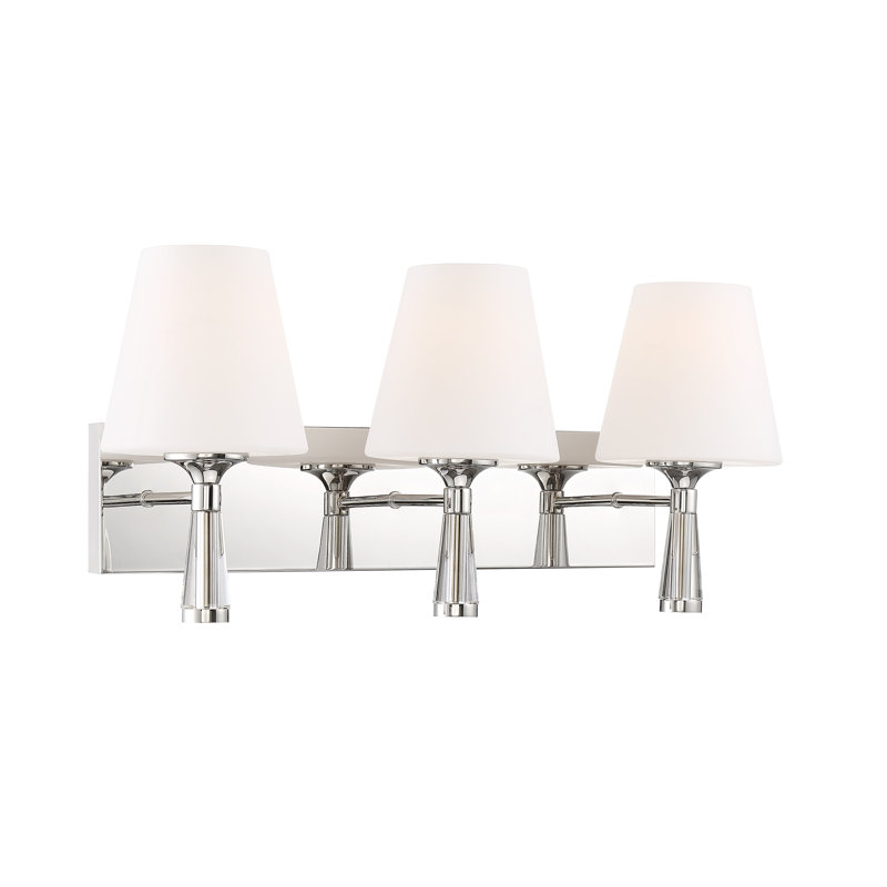 Appliquee à bras 3 lumières Lockard, Nickel