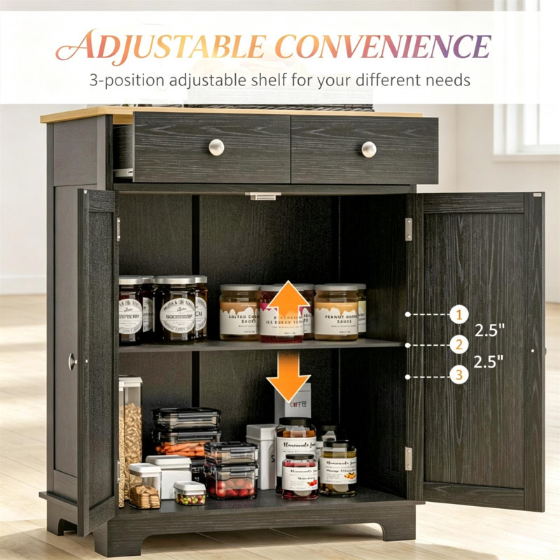 Buffet compact, meuble de rangement polyvalent avec tiroirs, meuble de rangement élégant pour la cuisine