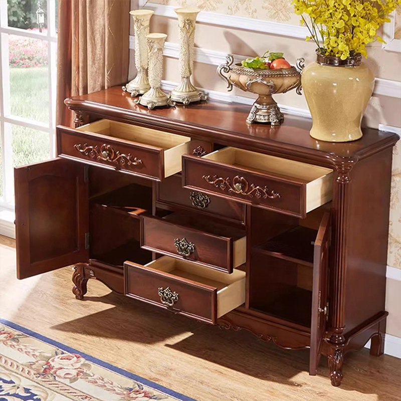 Buffet en bois de noyer massif, H 35,04 po x L 46,85 po x l 15,35 po