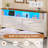Wood Full Bed Frame with 6 Drawers and Spacious Storage Headboard Farmhouse LED Metal Platform Bed with Charging Station No Boxing Need-255102226-253110981