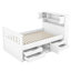 Base de lit plateforme capitaine avec bibliothèques de rangement et tablettes, quatre tiroirs
