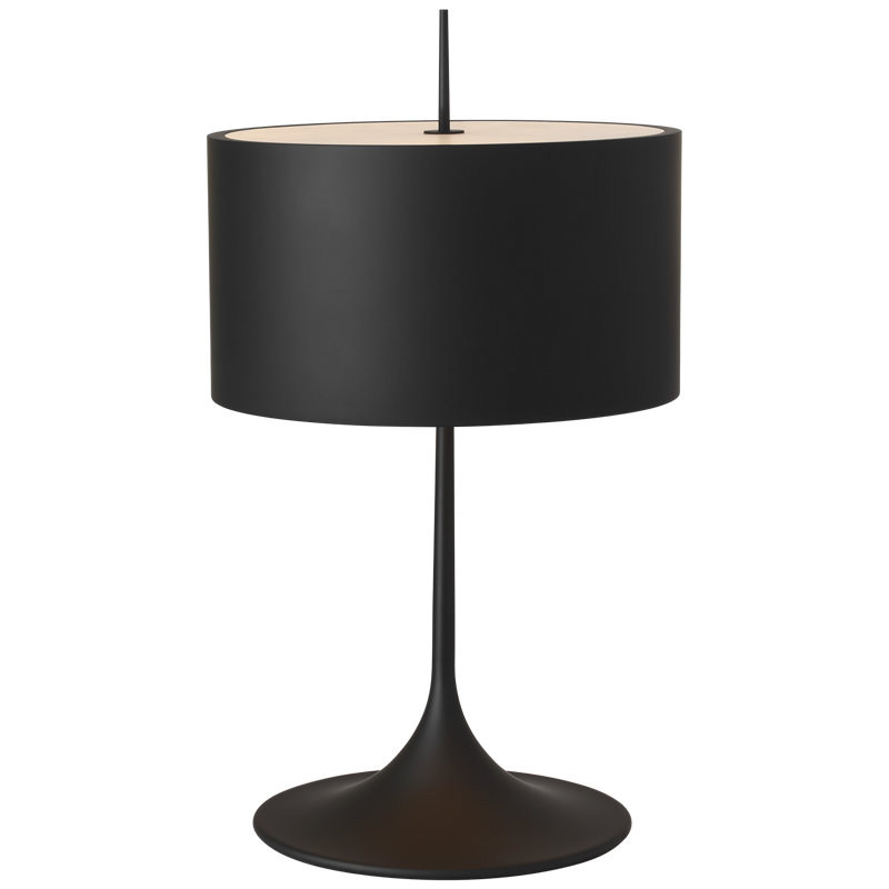 Barbara Barry Spinet 26" Modern Trumpet Table Lamp with Shade, Black, Black