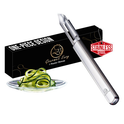 Éplucheur à légumes en acier inoxydable Éplucheur à légumes en acier inoxydable, éplucheur de pommes de terre ultra-pointu, idéal pour peler les légumes et les fruits, conception monobloc sans couture, pelez les deux façons - à gauche et à droite, va au lave-vaisselle