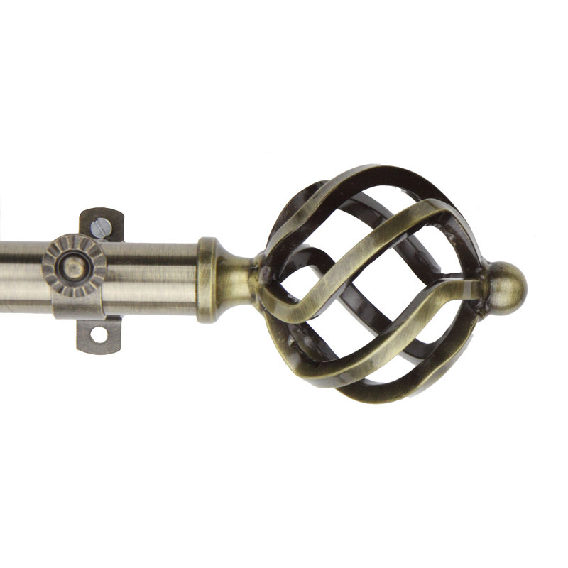 Tringle à rideaux simple réglable 0,81 po Serna, Laiton antique, H 2,5 po x l 84 po x P 2,75 po