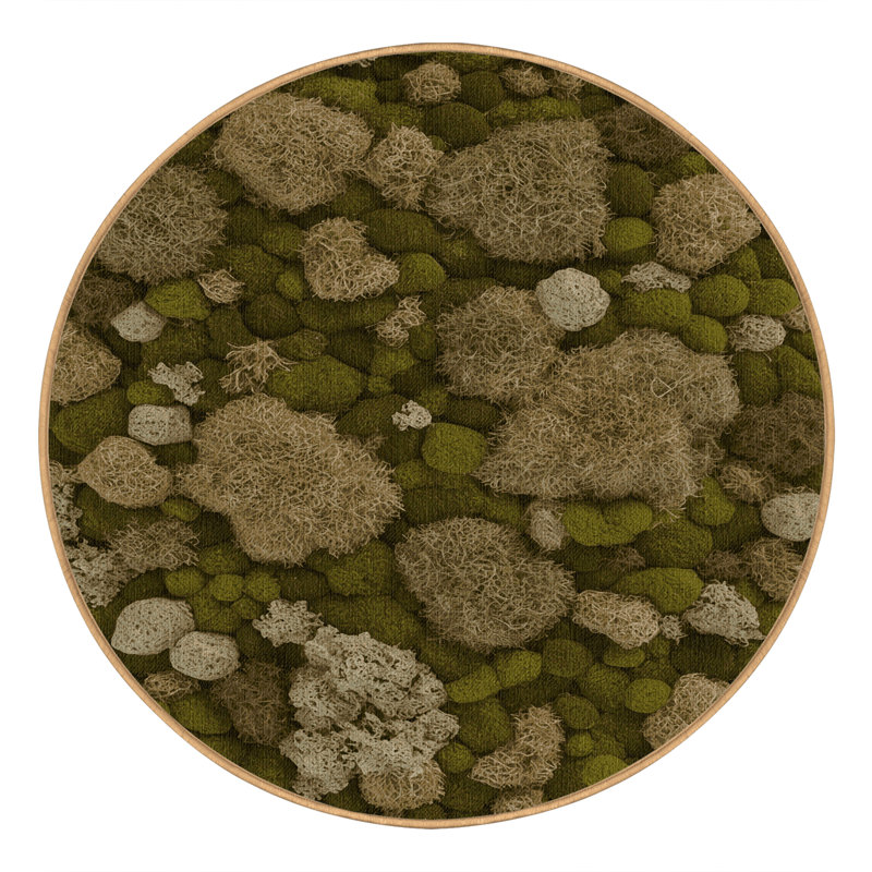 Tapis botanique brun lavable à la machine, Rond 4 pi