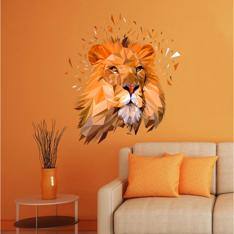 Adhésif décoratif polygonale Leo lion, H 33 po x l 36 po