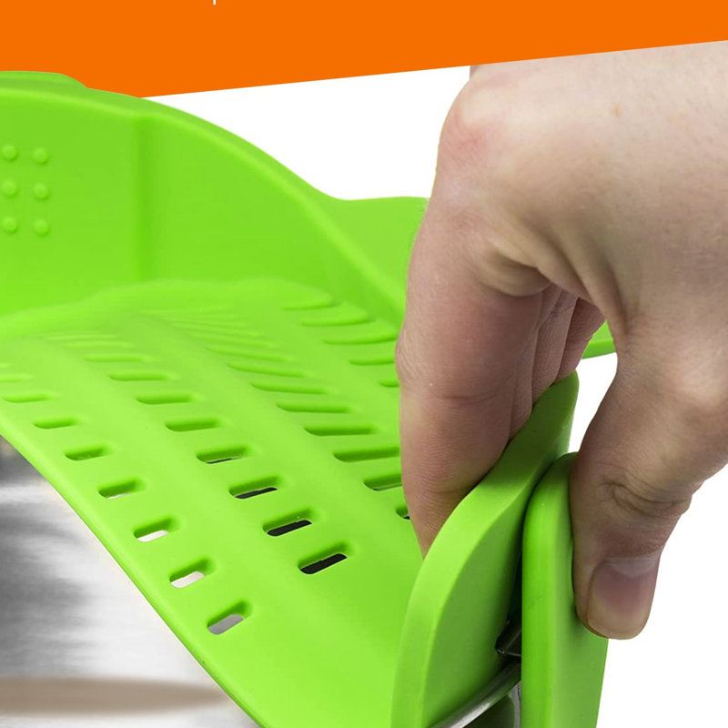 Cheer Collection Silicone Colander, Green