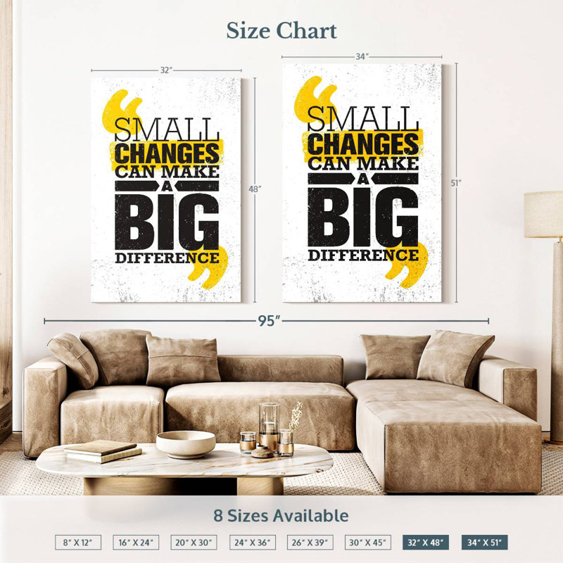 Make A Big Difference Quote, 48" H x 32" W