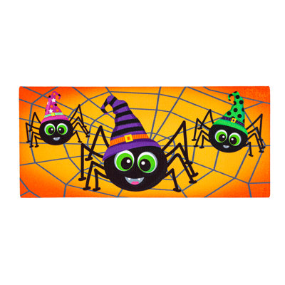 Tapis d'extérieur antidérapant Elfimiu Happy Halloween Spiders Sassafras 22 "x 10"