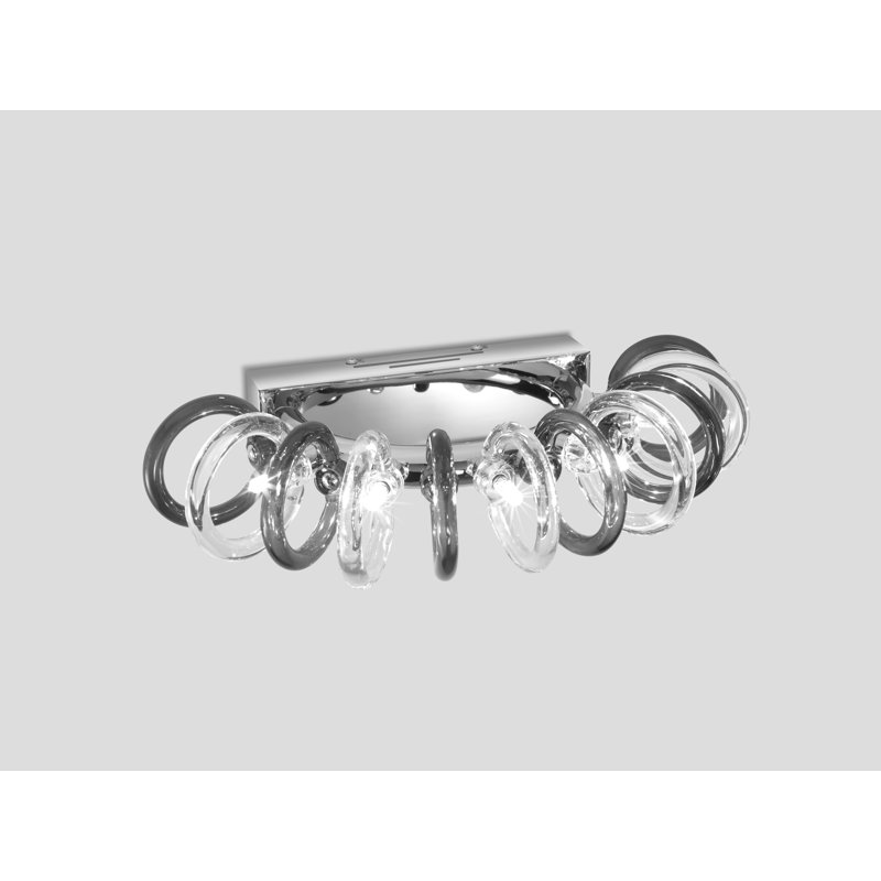 Spice 5-Light Armed Sconce, Crystal and black