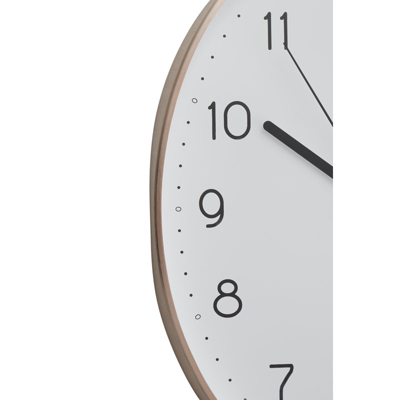 Samson Metal Wall Clock, Copper/White