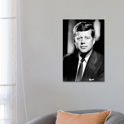 John F Kennedy - Wrapped Canvas Print