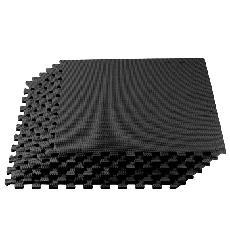 Black 3/4 Inch Thick EVA Foam Interlocking Gym Floor Tiles