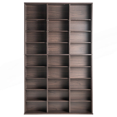 Armoire de rangement multimédia à 9 couches avec tablettes réglables, pouvant contenir 756 CD, organisant efficacement la musique, les films et les jeux