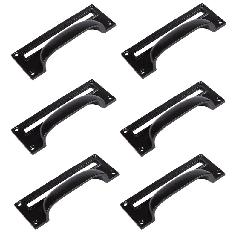 Hammer & Tongs - Filing Cabinet Cup Handle with Card Frame - W130mm x H50mm - Black