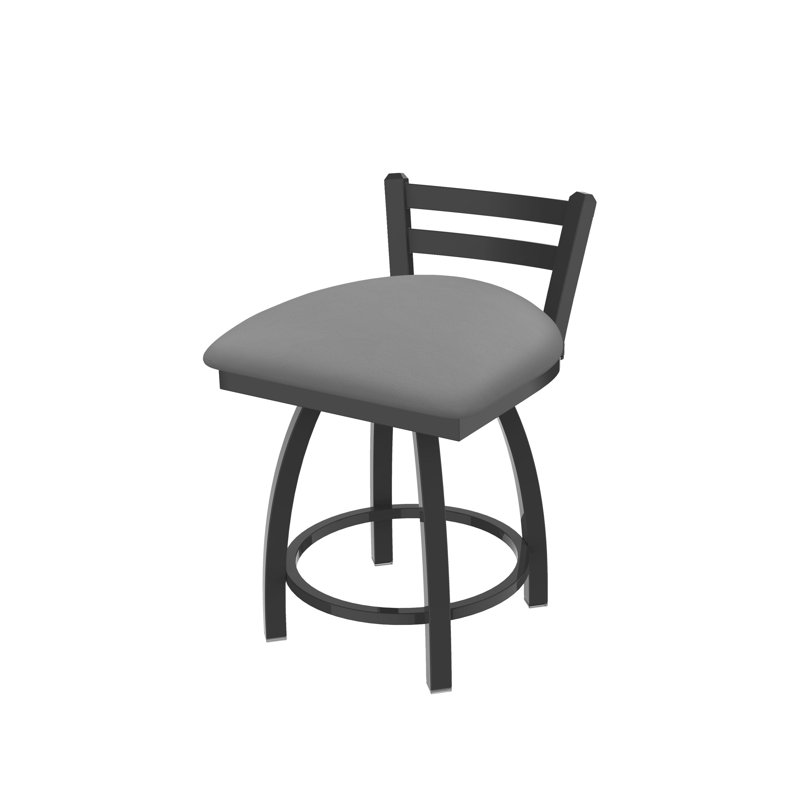Tabouret de coiffeuse en métal Jackie, Étain, Vinyle - Gris galop
