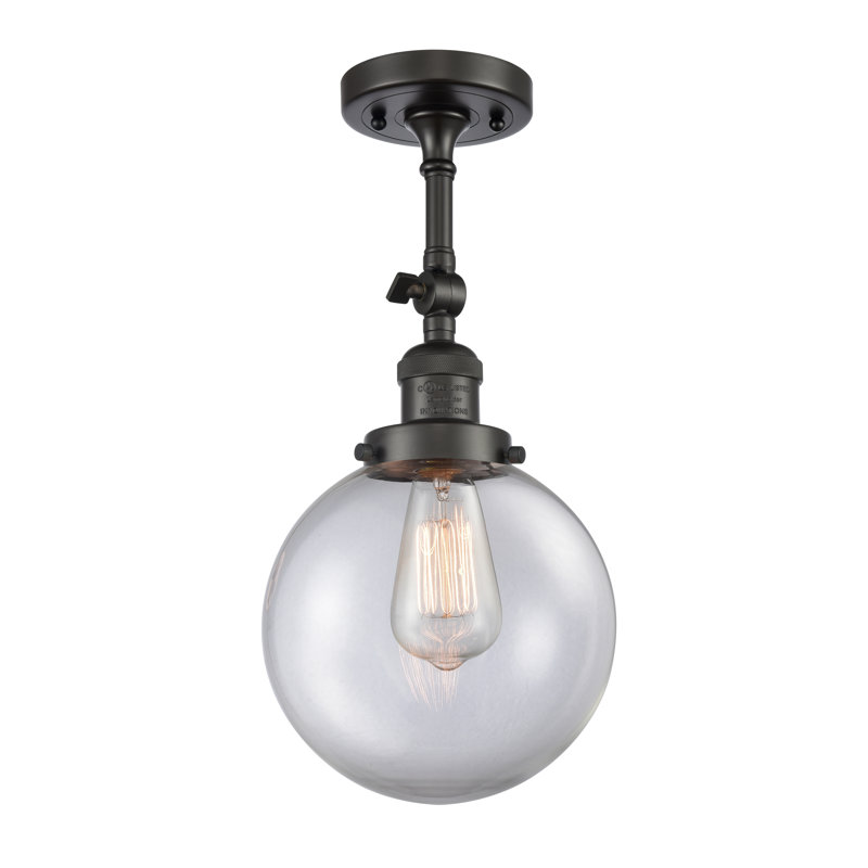 Applique murale pour salle de bain 1 lumière Clementina, Transparent, Bronze huilé, Ampoule incandescente rétro de 60 watts