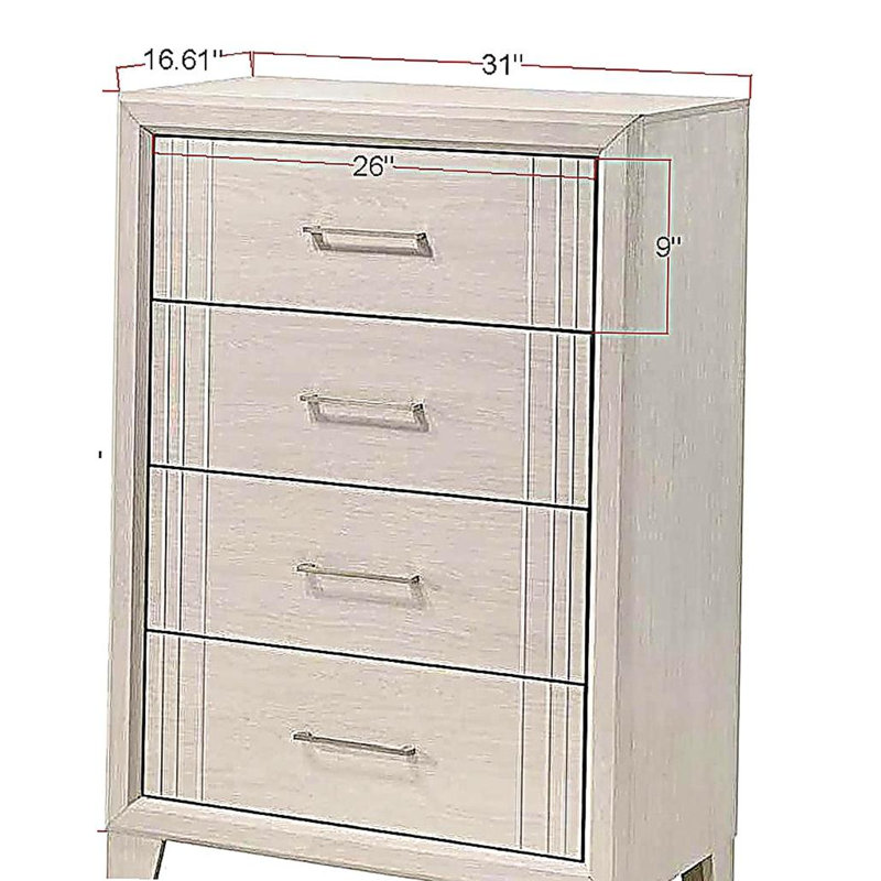 Armoire de chevet contemporaine à 4 tiroirs 1pc