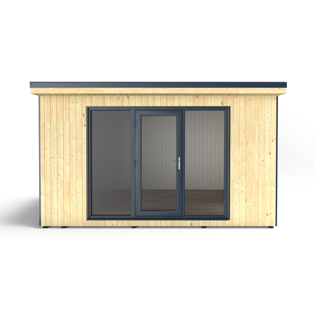 13.3 x 11.2 Ft. Tongue and Groove Log Cabin with Installation Service