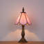 Lampe de table Tiffany rose à 1 lumière de 7 pouces, style artisanal en verre coloré-416853412