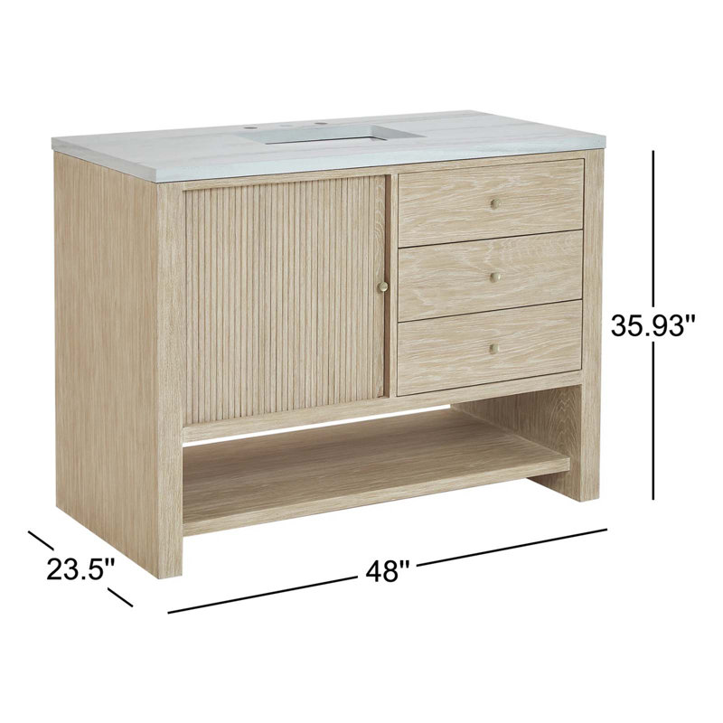 Marigot 48'' W Single Vanity, Charcoal Soapstone Quartz, 8" Widespread