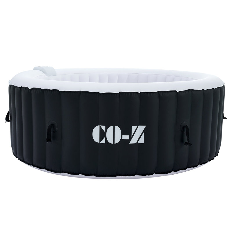 Spa gonflable en vinyle pour 2 à 4 personnes - 120 jets, Noir