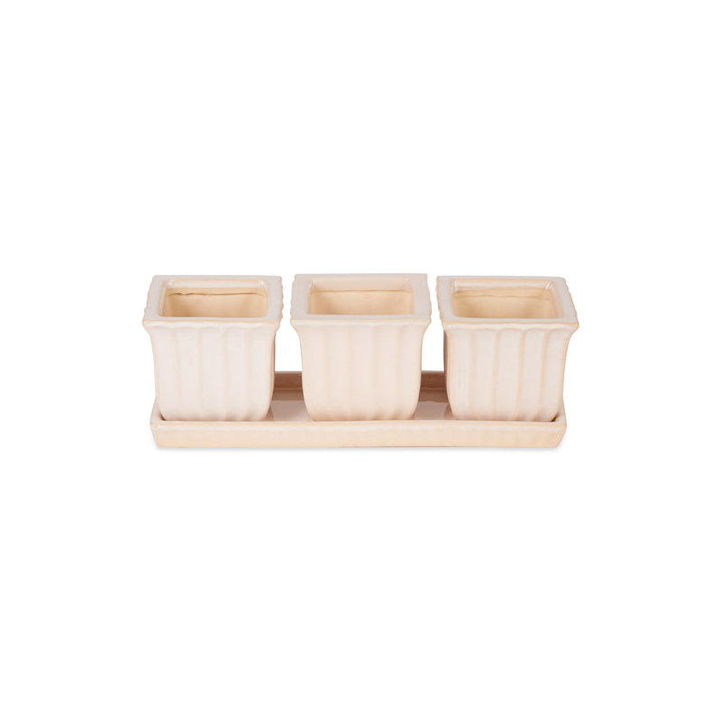 PETIT DÉCORATIF CARRÉ BLANC CARRÉ DE 3, Rose