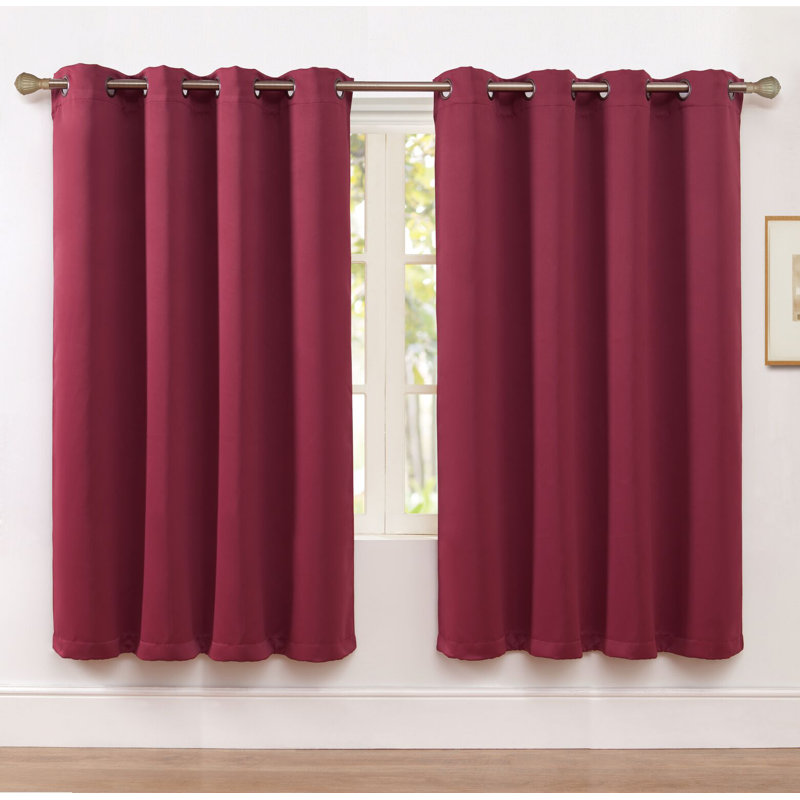 Karn Blackout Curtain Pair, 52" W x 63" L, Dark Berry