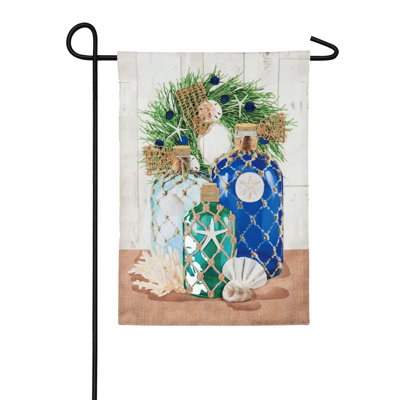 Bouteilles de verre à 2 côtés 18 x 12,5 po en verre sea drapeau de jardin