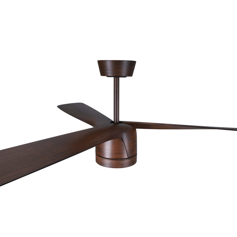 Peregrine 56in 3-Blades Indoor/Outdoor Ceiling Fan with Remote Control and Light, Dark Koa