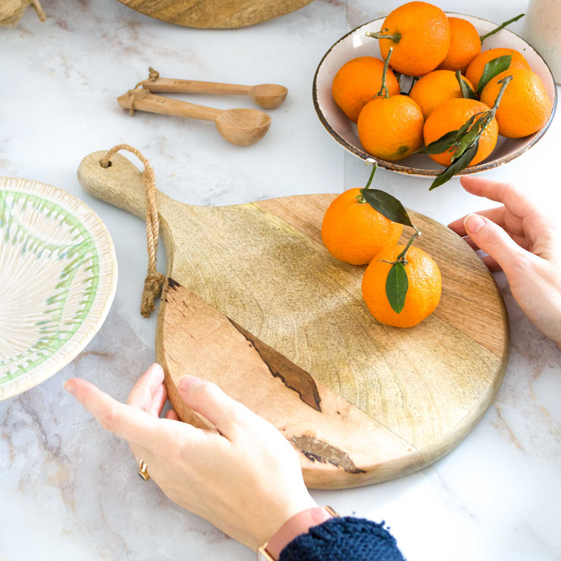 Natural Mango Wood Round Chopping Board, Small