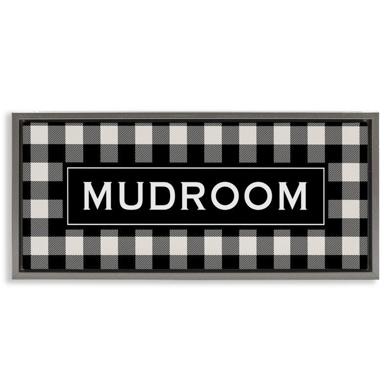 Mudroom Classic New England Plaid, Cadre flottant gris lustré, H 14 po x l 31 po
