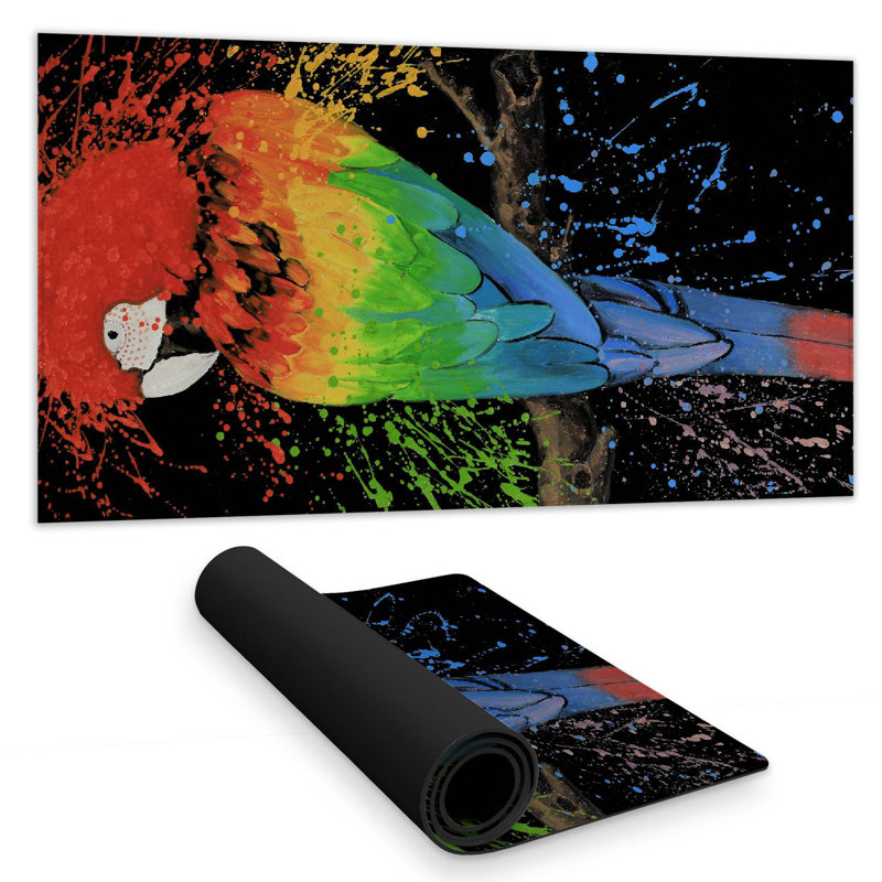 Rainbow parrot - 15.75"x31.50" Desk mat