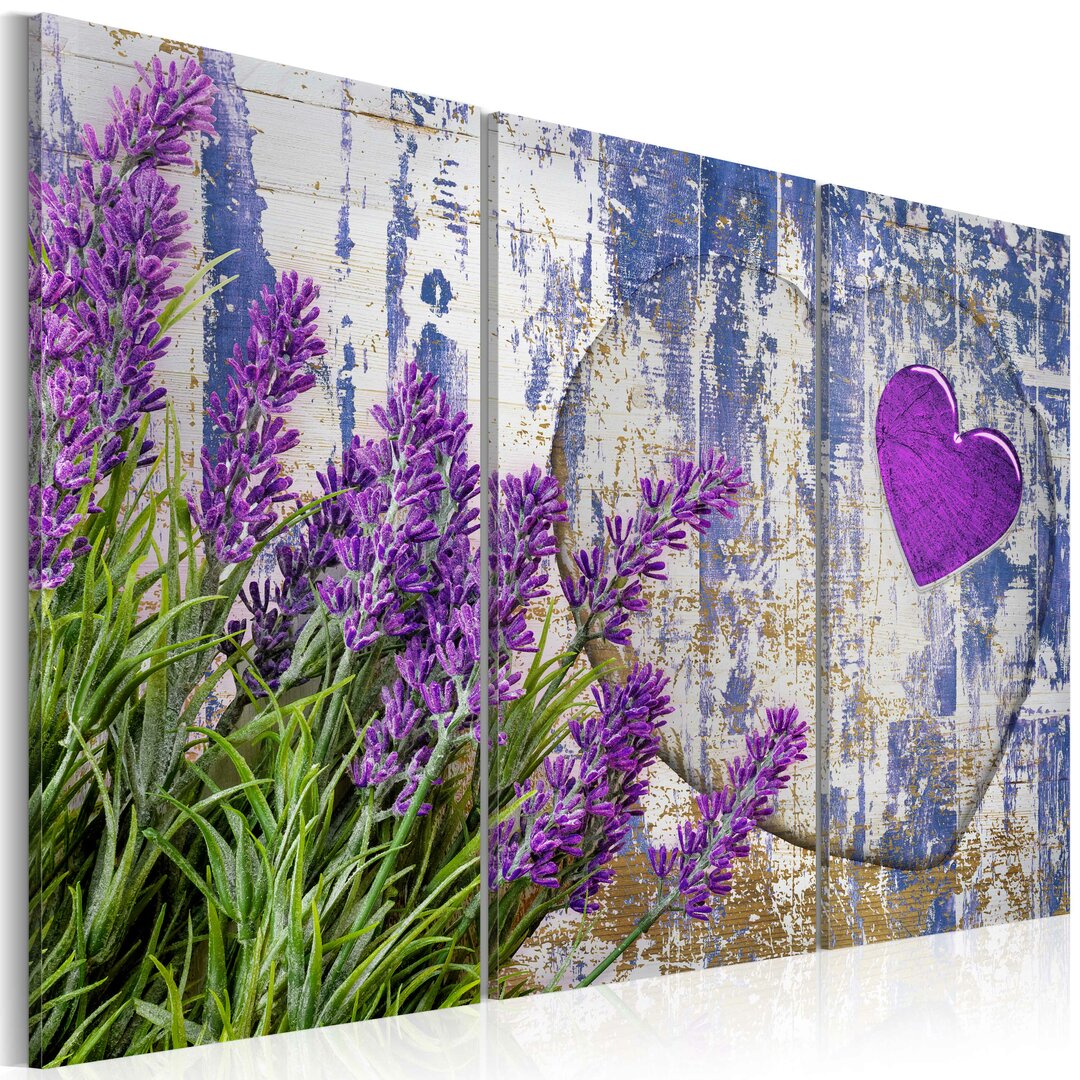 3-tlg. Leinwandbilder-Set Lavender Love