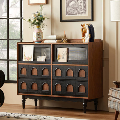 Buffet en bois massif noir