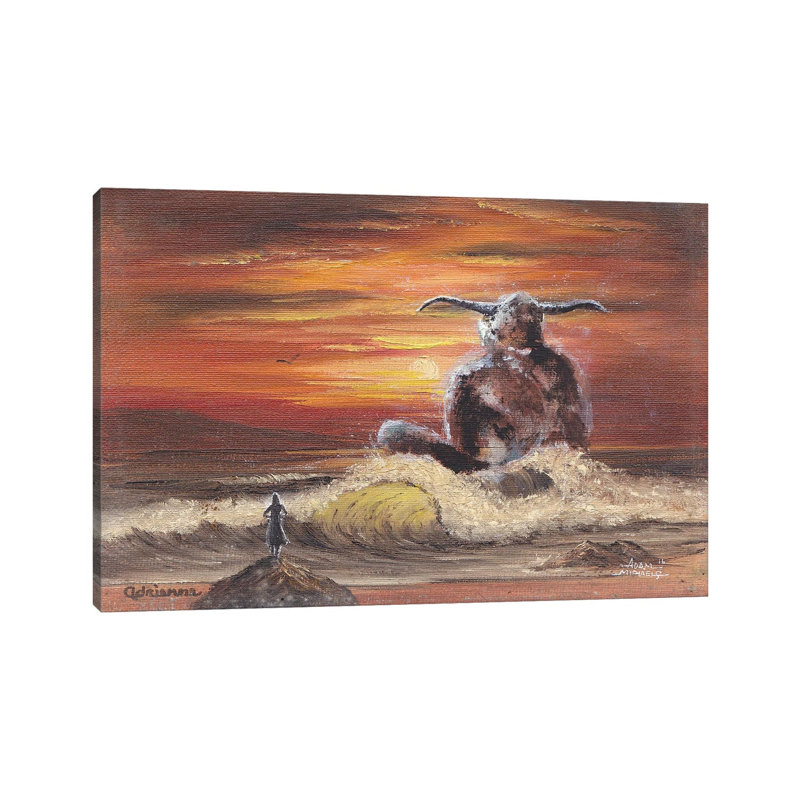 Sad Ocean Home Landscape Monster by Adam Michaels - Wrapped Canvas Gallery-Wrapped Canvas Giclée, 20.32 cm H x 30.48 cm W