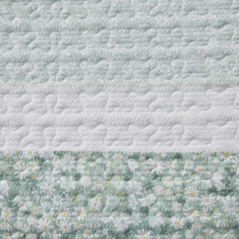 Ensemble de courtepointe 4 pièces avec coussin décoratif King / Cal King, Vert