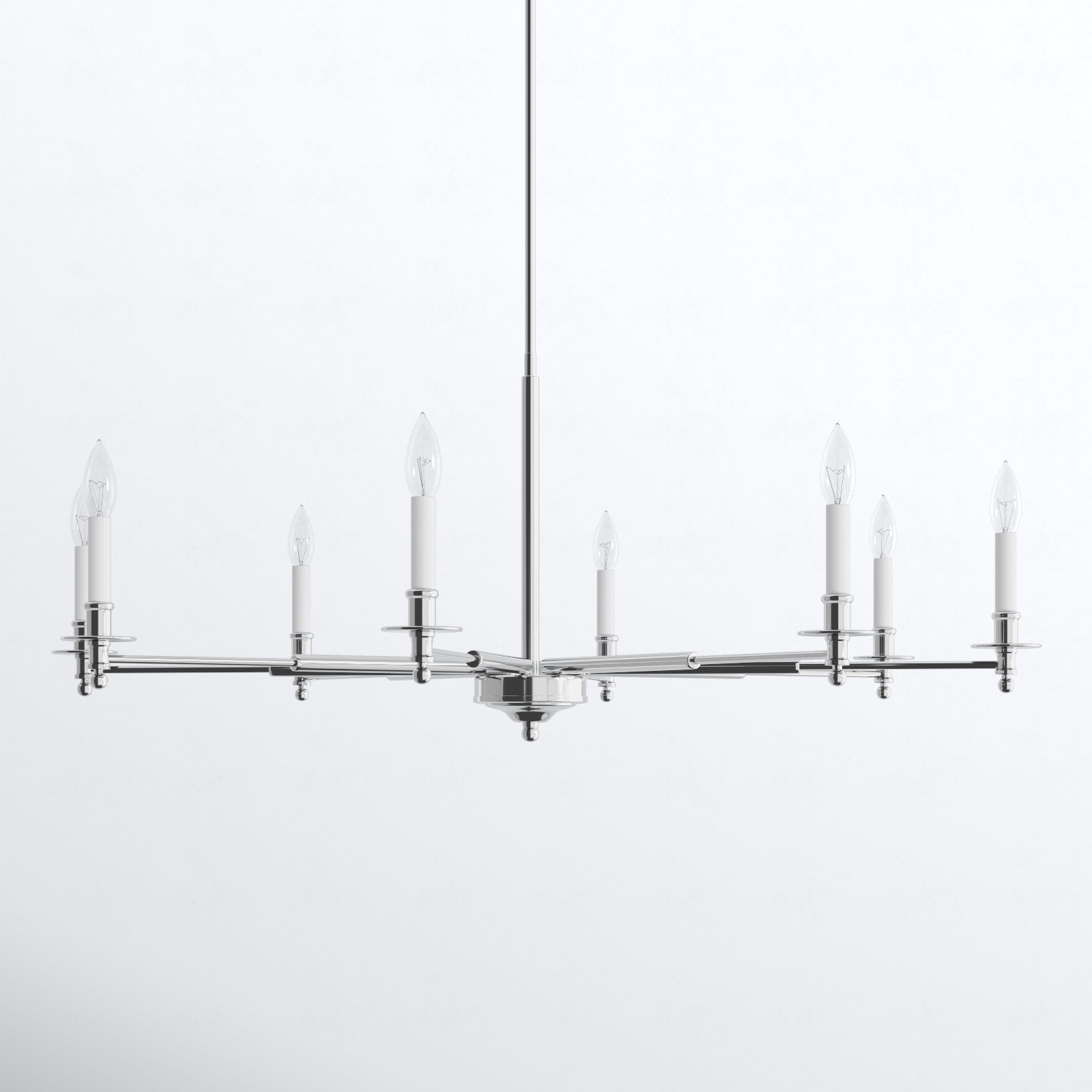 Perle 8 - Light Metal Chandelier, Polished Nickel