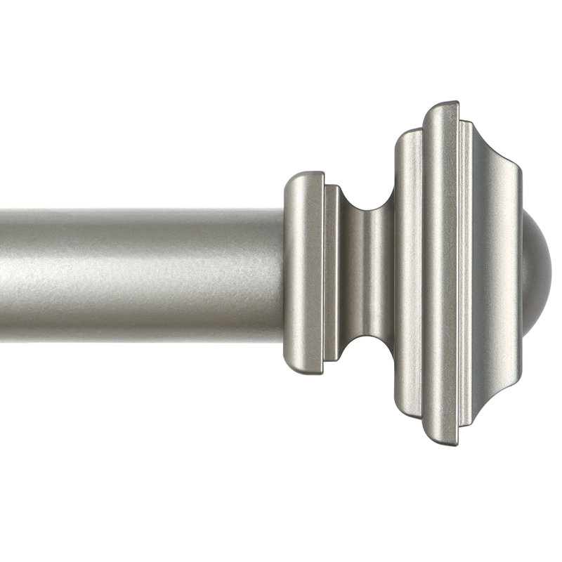 Tringle à rideaux simple réglable Bloxom, Argent, 28" - 48"