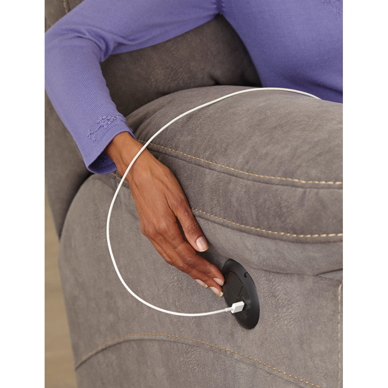 Canapé inclinable à accoudoirs coussinés de 90,5 po Reyes, Électrique, gris