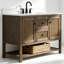 Meuble-lavabo autoportant 48 po en bois massif avec plateau en marbre d'ingénierie 48 po