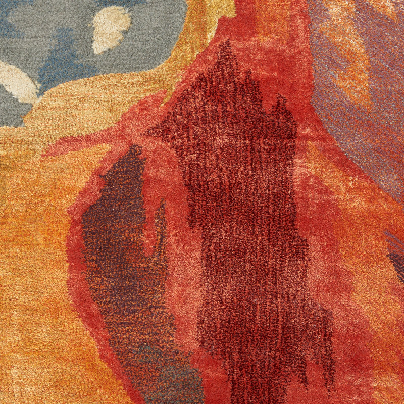 Annan Abstract Hand-Tufted Multicolor Area Rug, Rectangle 3'9" x 5'9"