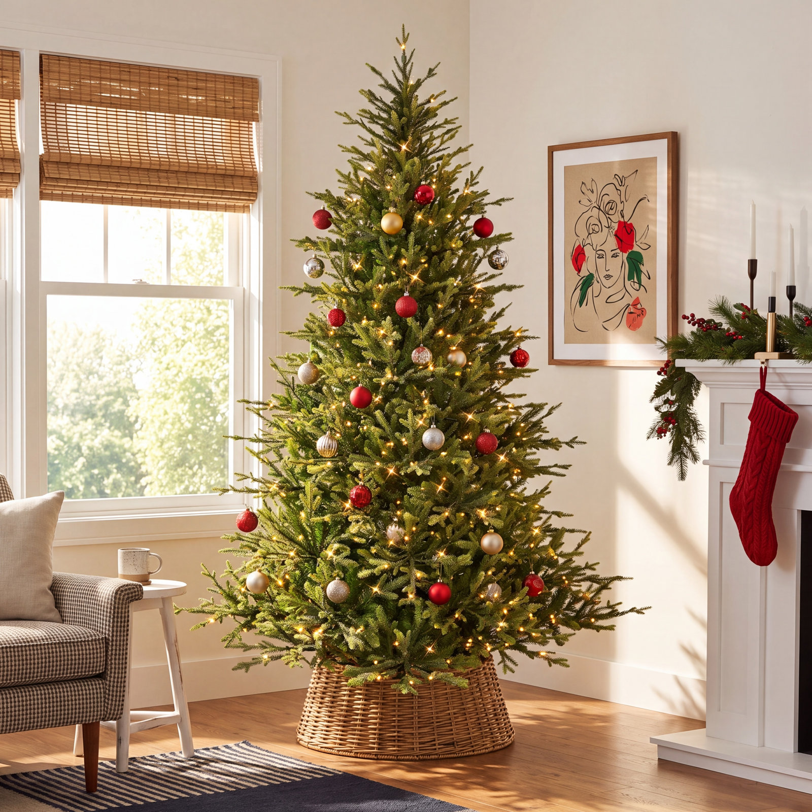 7.5' Pre-Lit Spruce Christmas Tree