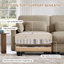 Canapé d'angle moderne à compression, canapé 2 places en chenille camel avec poufs - Maison