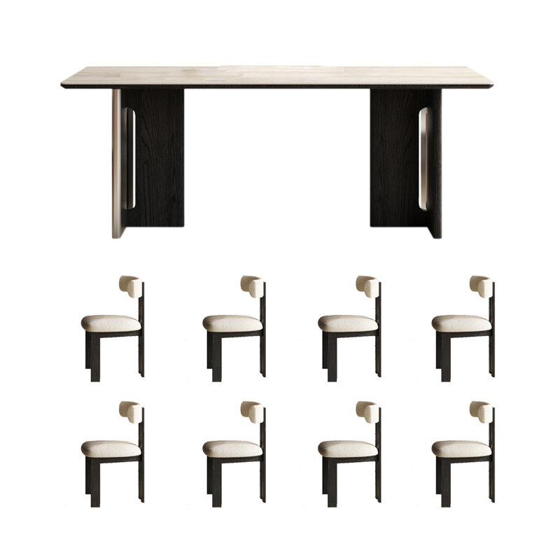 Petit ensemble de salle à manger de salle à manger 78,7 po x l 35,4 po French