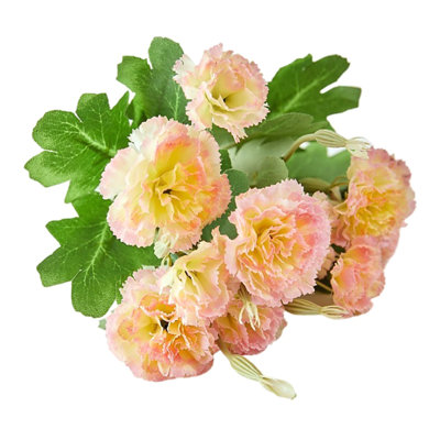 Fleurs d'œillets artificiels, bouquet d'œillets en soie 10 têtes pour la fête des Mères, fleurs artificielles sans décoloration pour la fête à la maison