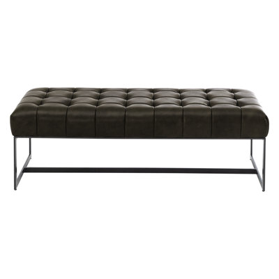 Genuine Leather Upholstered Bench