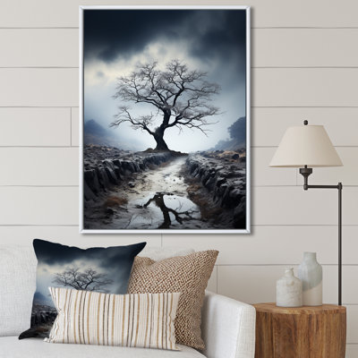 Arbre, ombrages tranquilles et monochromes III - art mural floral et botanique dans le salon