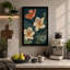 Flowers and Leaves Botanical 1 Piece Wrapped Canvas Wall Art-808770015-808770013