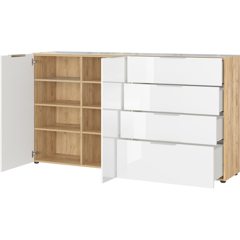 Abbygail 184cm Sideboard, Replica Navarra Oak/White